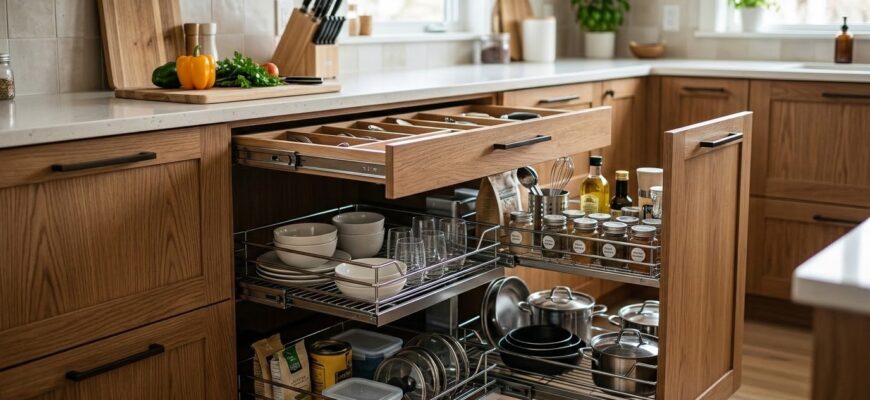 Выдвижные системы хранения для кухни: как навести порядок и не потерять полезное пространство